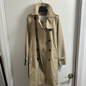 Classic Tan Double-Breasted Trench Coat
